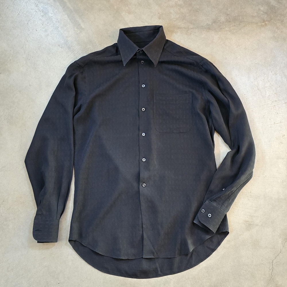 ARMANI Collezioni Men's Black Long sleeve Dress Shirt 37.  14 1/2